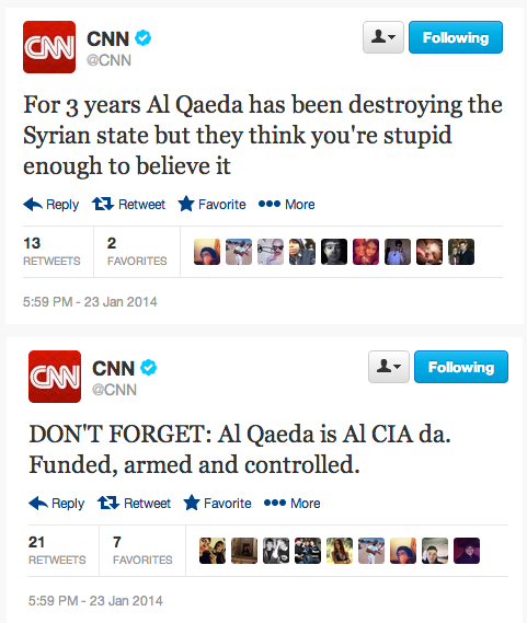CNN's Twitter, Facebook and website hacked by Syrian Electronic Army