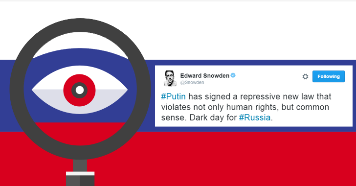 Snowden says It's a 'Dark Day for Russia' after Putin Signs Anti-Terror Law