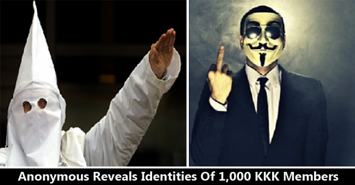 Anonymous Group Leaks Identities of 1000 KKK Members
