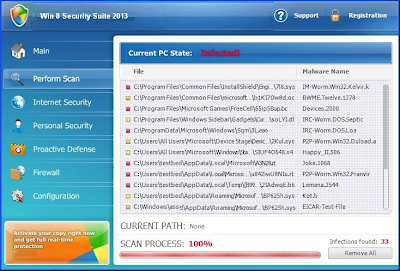 Beware of Fake-Antivirus "Win 8 Security System"