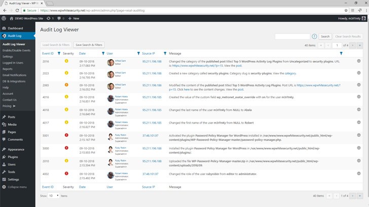wordpress activity logs wordpress activity logs