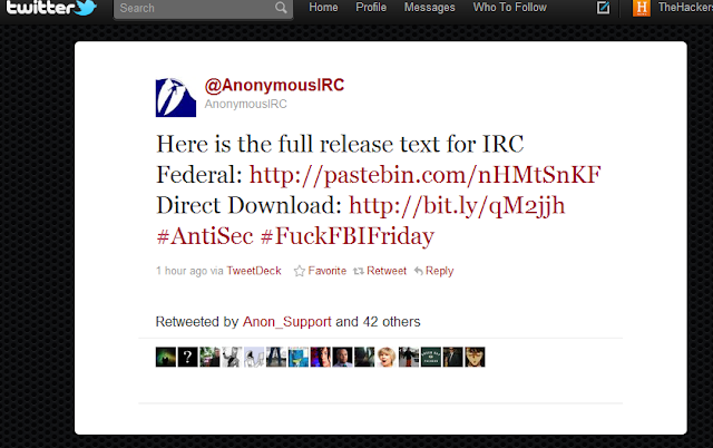 Anonymous Hacks FBI Contractors IRC Federal