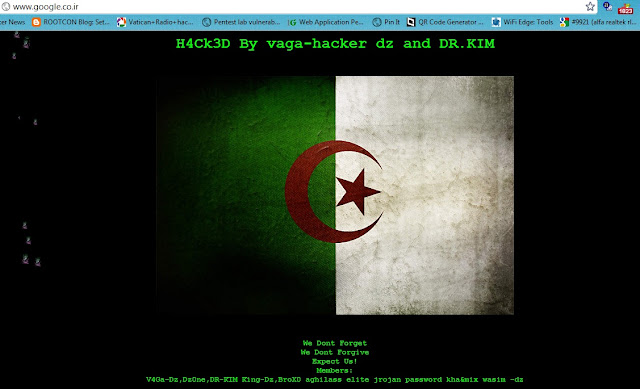 Fake Google Iranian domain defaced by Algerian Script Kiddies