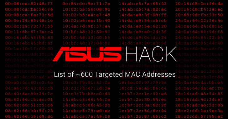 Here's the List of ~600 MAC Addresses Targeted in Recent ASUS Hack
