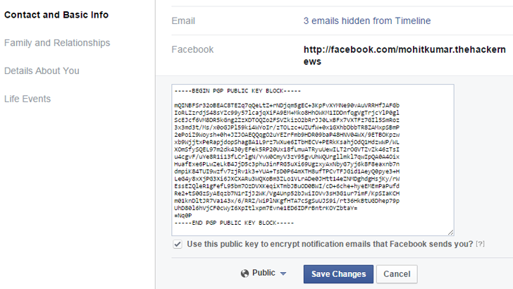 New Facebook Feature Encourages Users to Use PGP Key for Encrypted Communication
