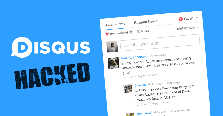Disqus Hacked: More than 17.5 Million Users' Details Stolen in 2012 Breach