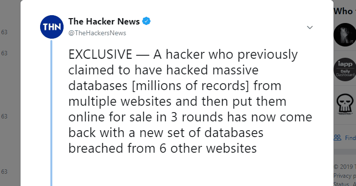Round 4 — Hacker Puts 26 Million New Accounts Up For Sale On Dark Web