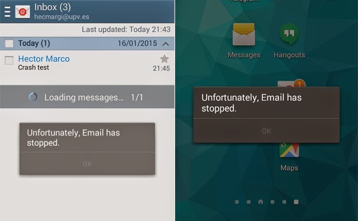 Crashing Google Email App for Android Just By Sending a Malicious Email