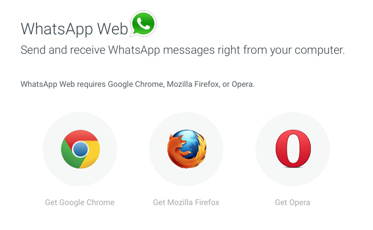 WhatsApp Web on Firefox and Opera