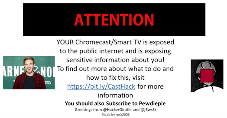 Thousands of Google Chromecast Devices Hijacked to Promote PewDiePie