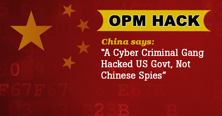 China — OPM Hack was not State-Sponsored; Blames Chinese Criminal Gangs