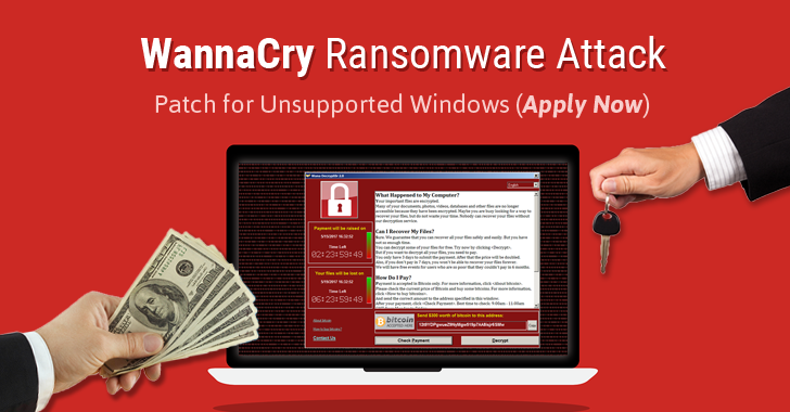 Protect Against WannaCry: Microsoft Issues Patch for Unsupported Windows (XP, Vista, 8,...)