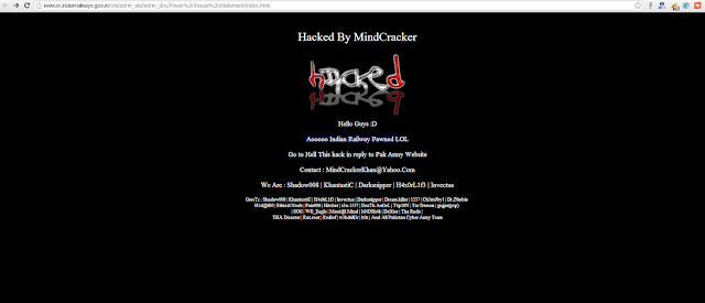 Pakistani hackers hit Indian Eastern Railways Website just before Independence day