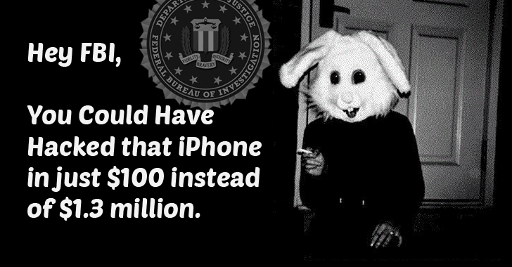 Instead of spending $1.3 million, FBI could have Hacked iPhone in just $100