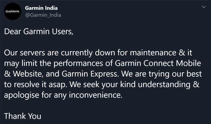 Garmin ransomware attack