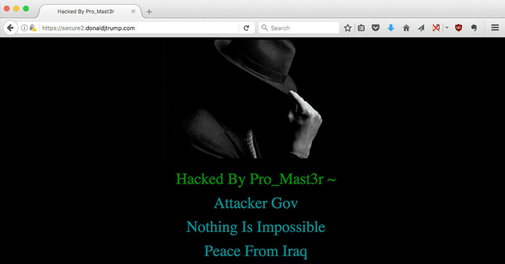 President Donald Trump's Website Hacked; Defaced By Iraqi Hacker
