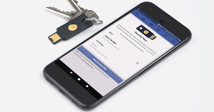 Facebook Adds FIDO U2F Security Keys Feature For Secure Logins