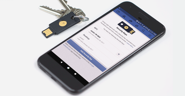 Facebook security now supports U2F authentication