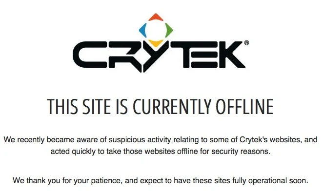 German Video Game 'Crytek' Websites go offline after Security Breach