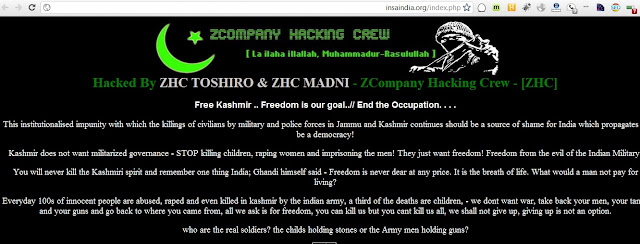 ZCompany Pakistani Hackers deface big Indian Websites