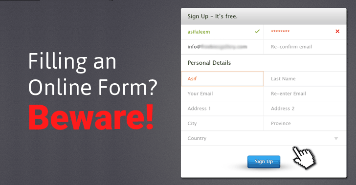 WebSites Found Collecting Data from Online Forms Even Before You Click Submit