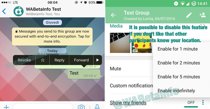 WhatsApp may let you Recall Sent Messages and Track Friends Location in Realtime