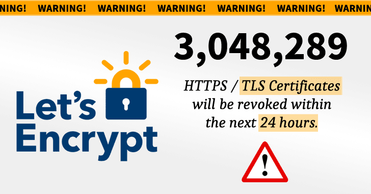 Let's Encrypt Revoking 3 Million TLS Certificates Issued Incorrectly Due to a Bug