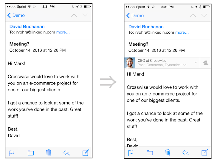email in linkedin