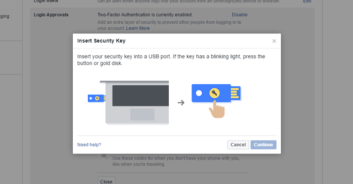 Facebook Adds FIDO U2F Security Keys Feature For Secure Logins