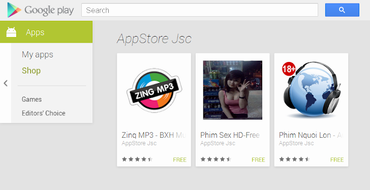 Website Hacker::Appstore for Android