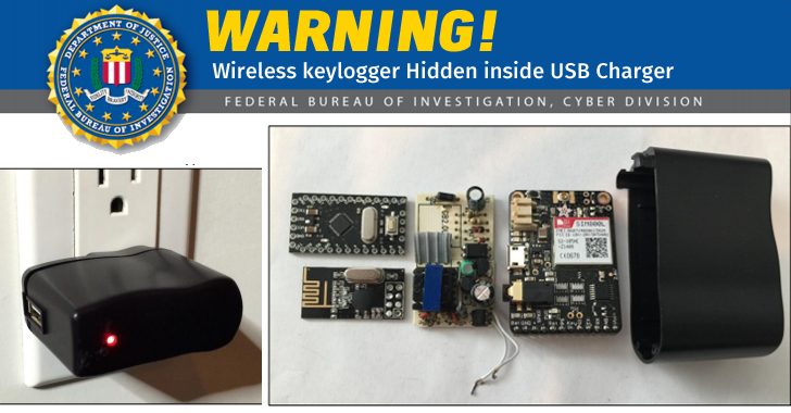 Beware of Fake USB Chargers that Wirelessly Record Everything You Type, FBI warns