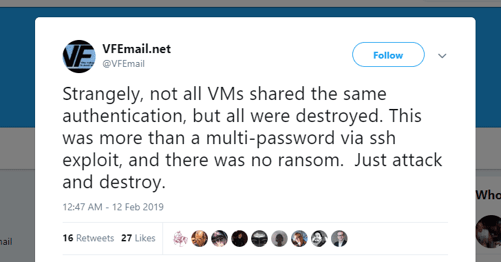 Hackers Destroyed VFEmail Service – Deleted Its Entire Data and Backups