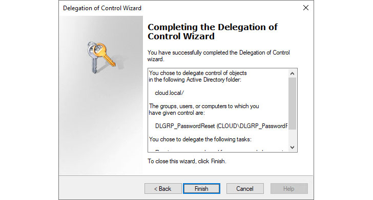Complete the Delegation of Control Wizard