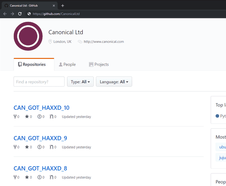 canonical ubuntu github hacked
