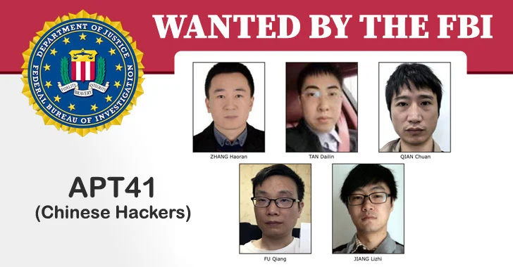 FBI adds 5 Chinese APT41 hackers to its Cyber's Most Wanted List