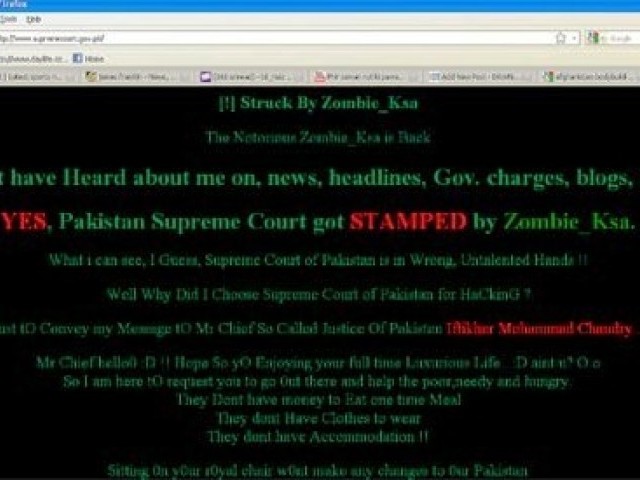 Supreme Court of Pakistan website defaced by Zombie_Ksa