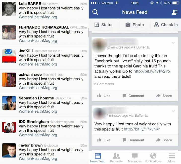 Buffer hacked; Twitter, Facebook flooded with Spam Weightloss links