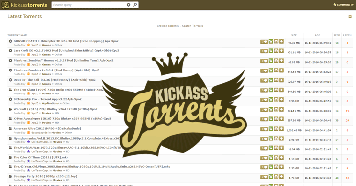 New KickAss Torrents (KAT) ~ Best Torrent Web-sites (Up-to-date November 2020)