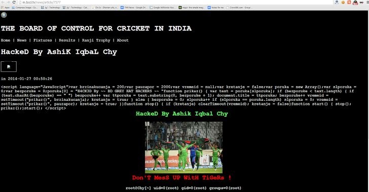 Bangladeshi hackers defaced BCCI website after Board approves ICC takeover proposal