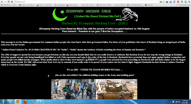 78000 Indian Blogs Hacked by ZHC