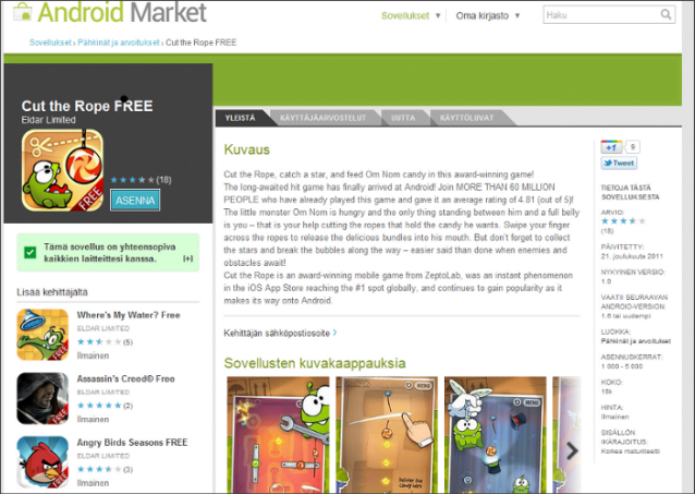 Official Android Market host many Malware Games
