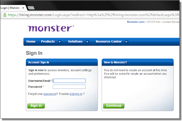 Gameover ZeuS Trojan Targets Users of Monster Employment Portal