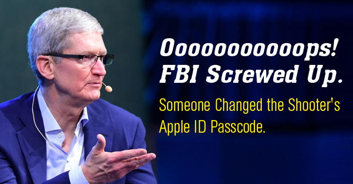 FBI Screwed Up — Police Reset Shooter's Apple ID Passcode that leaves iPhone Data Unrecoverable