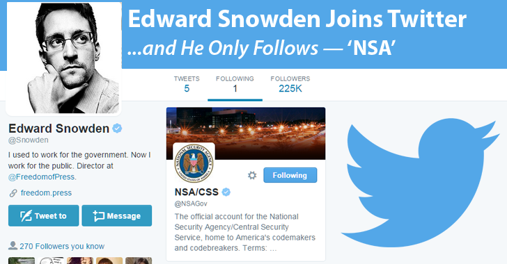 Breaking: Edward Snowden Joins Twitter & Only Follows ‘NSA’
