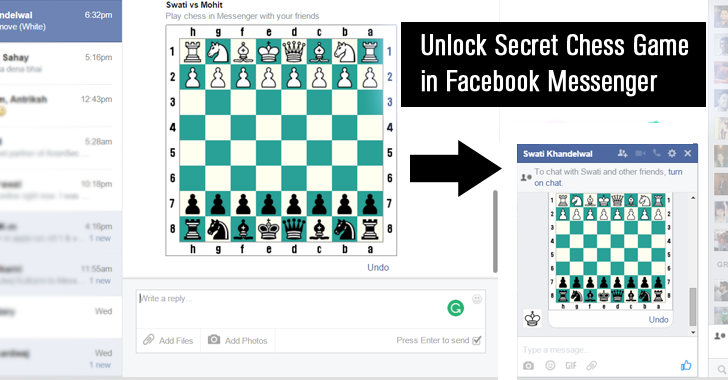 Facebook Messenger has an easter egg that lets you play chess against a  friend