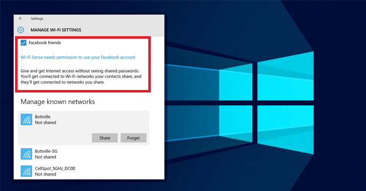 Microsoft removes its controversial Windows 10 Wi-Fi Sense Password Sharing Feature