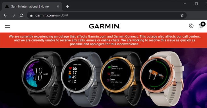 Smartwatch Maker Garmin Shuts Down Services After Ransomware Attack