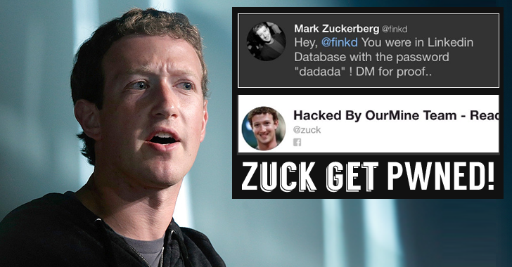 Facebook CEO Zuckerberg's Twitter, Pinterest Hacked! And the Password Was...
