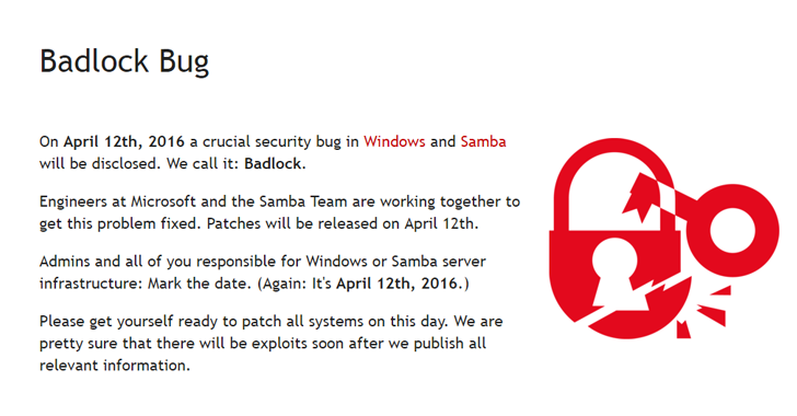 Badlock — Unpatched Windows-Samba Vulnerability Affects All Versions of Windows