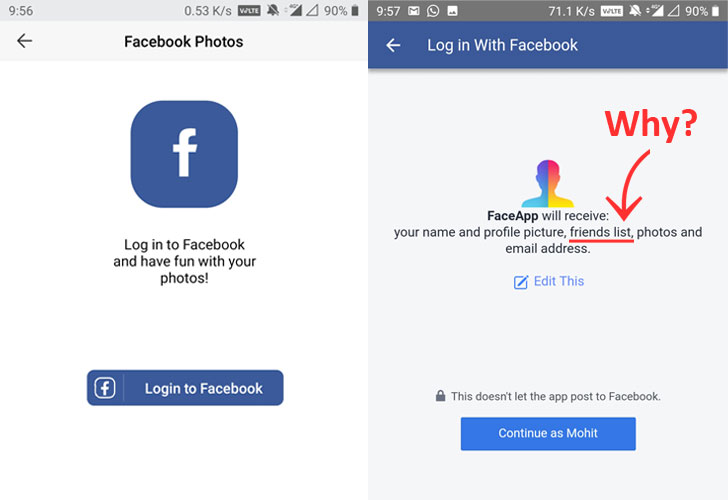 facebook faceapp friends list privacy